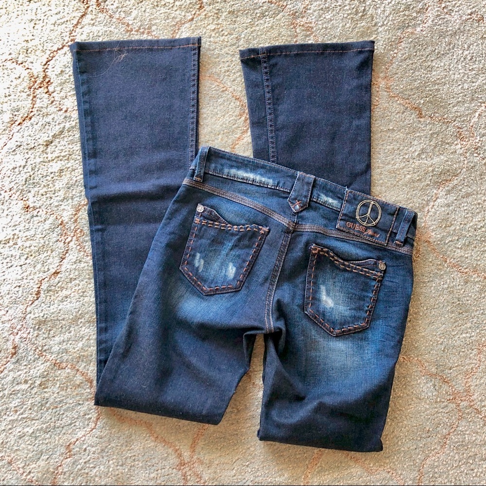 Guess Flared Jeans with Peace detail☮️ on the back